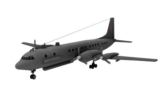 Lowpoly IL-20 Coot-A Airplane 3D Model Low-poly 3D model