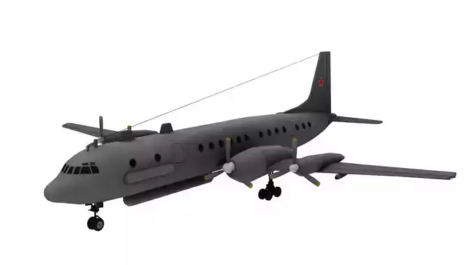 Lowpoly IL-20 Coot-A Airplane 3D Model