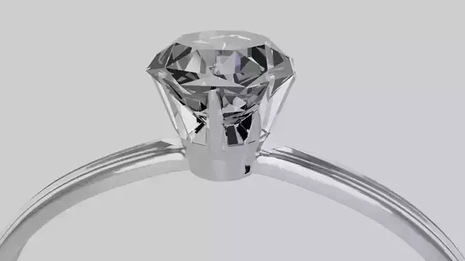 Ring with Diamond 3D print model