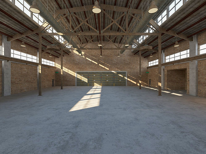 Warehouse Old interior and exterior 3D model 4