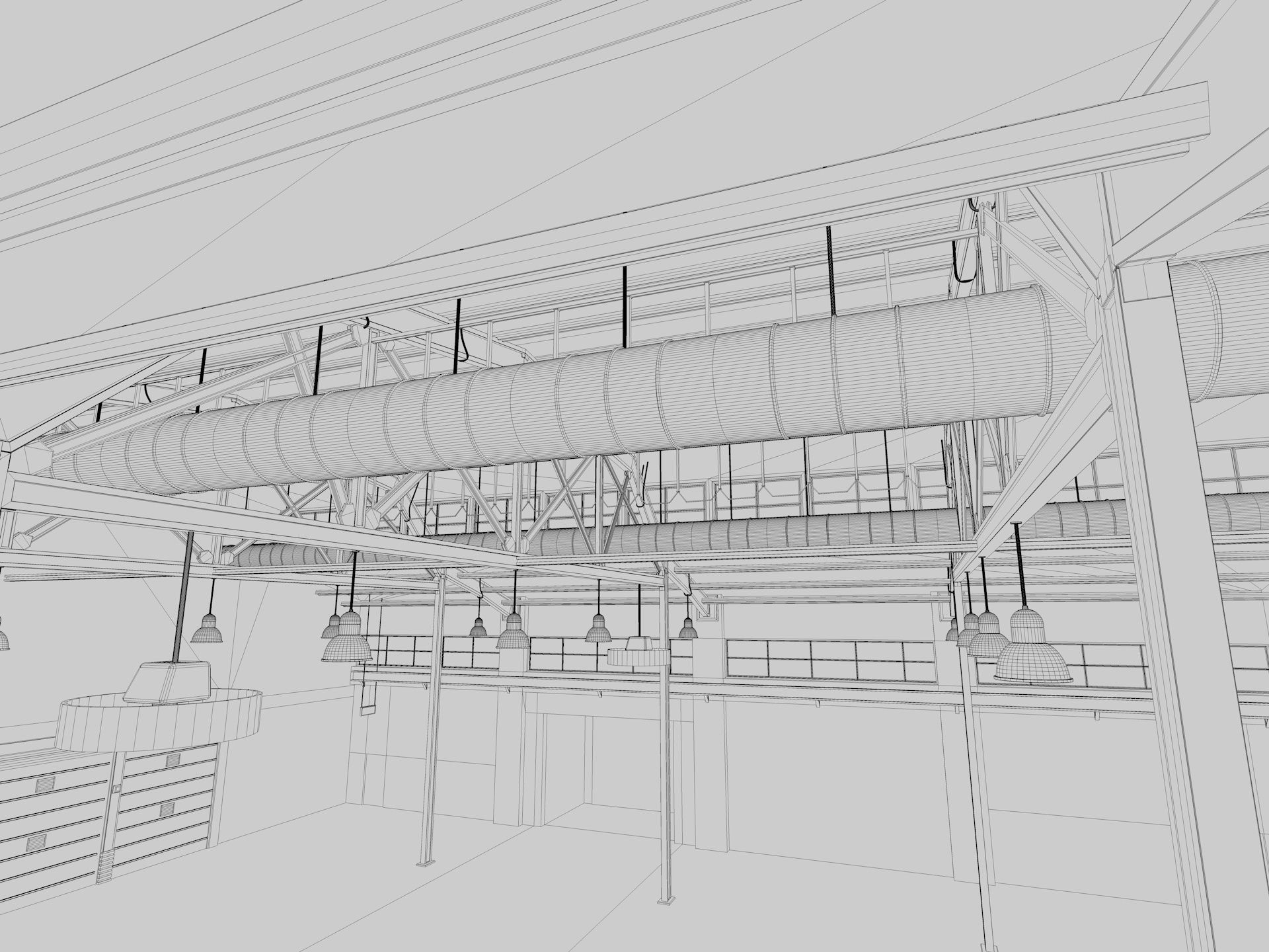 Warehouse Old interior and exterior 3D model_27