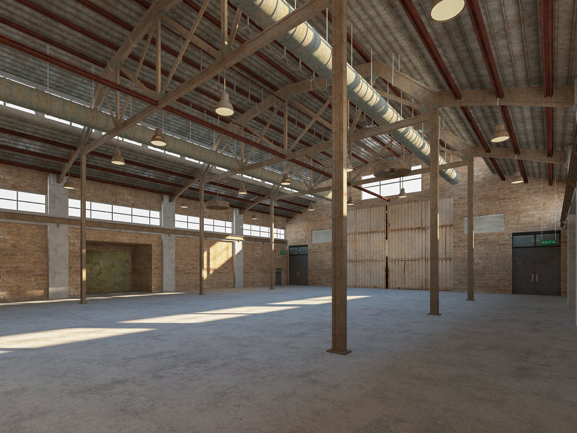 Warehouse Old interior and exterior 3D model_5