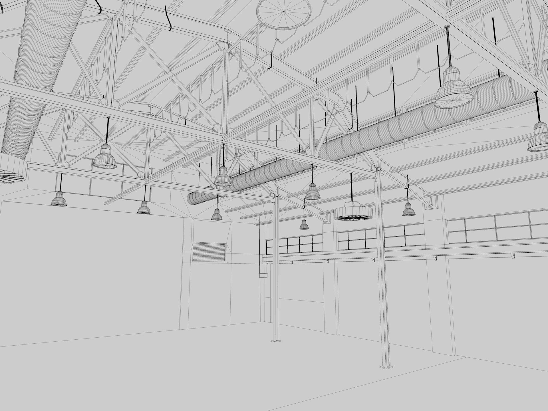 Warehouse Old interior and exterior 3D model_25