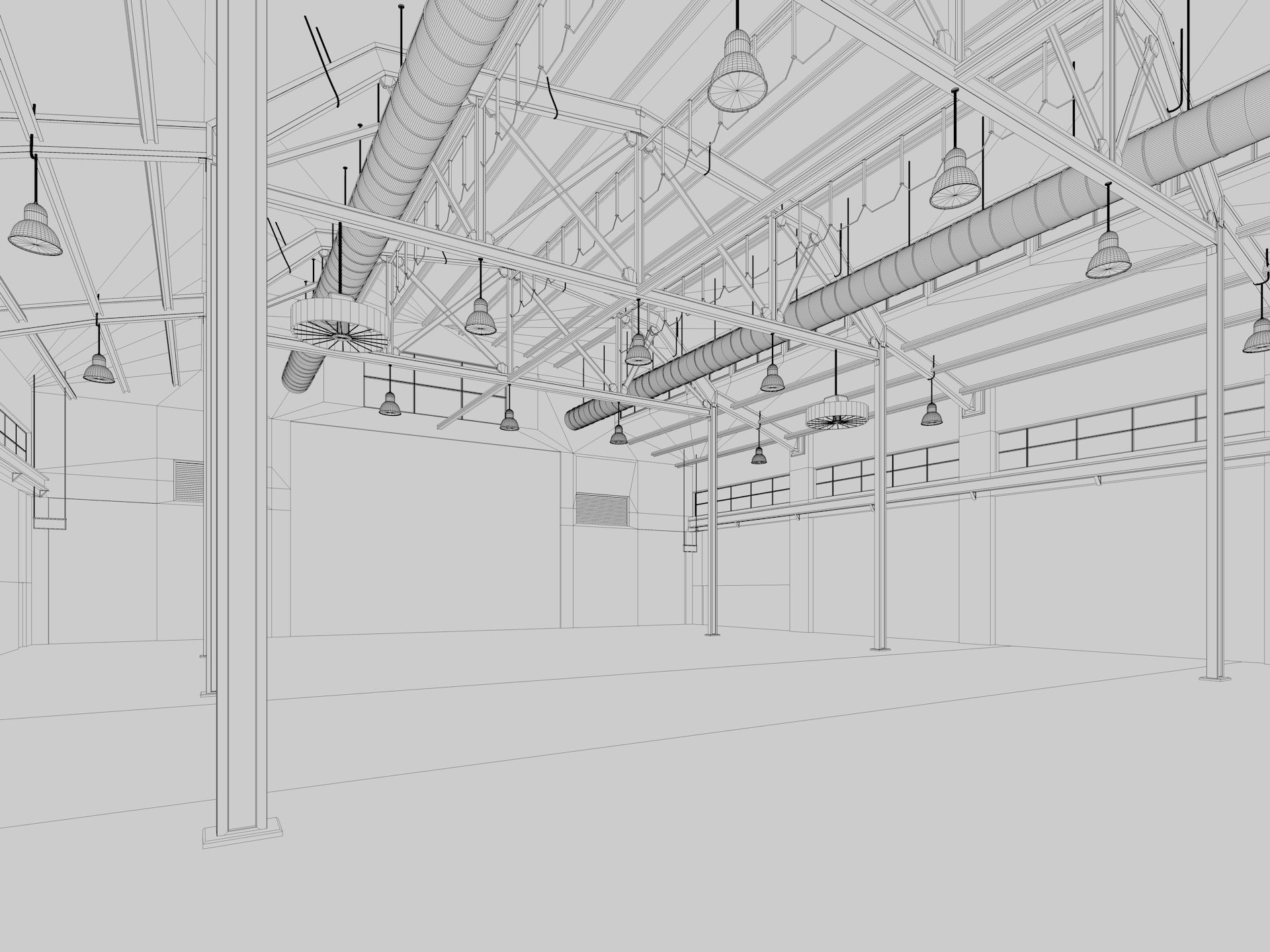 Warehouse Old interior and exterior 3D model_21