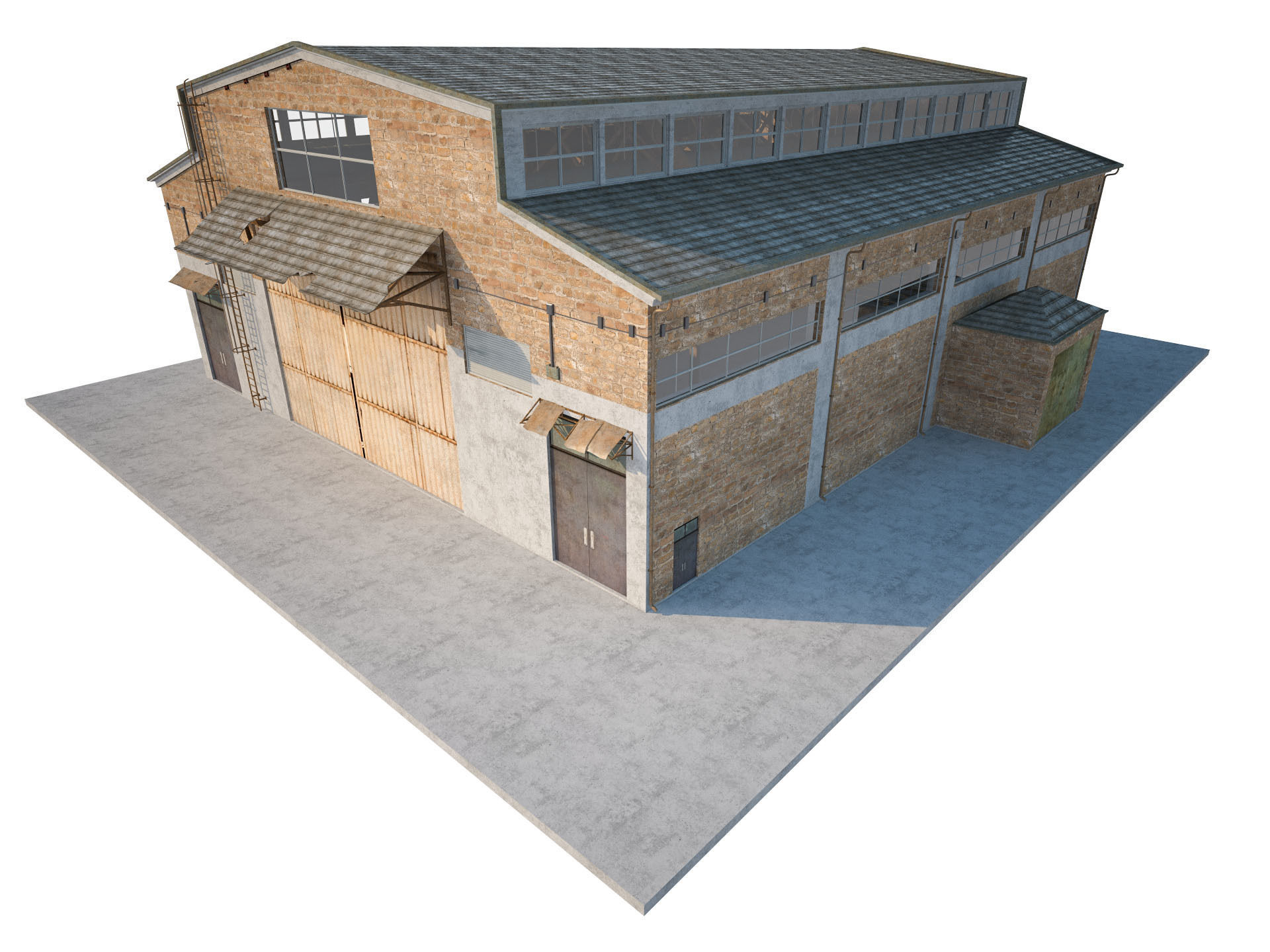 Warehouse Old interior and exterior 3D model_13