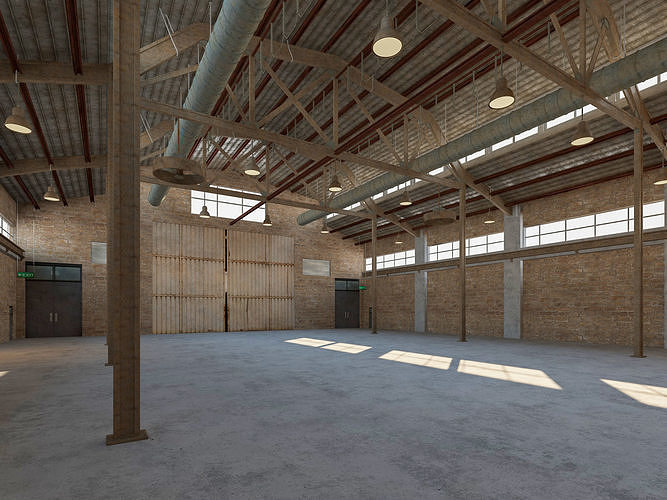 Warehouse Old interior and exterior 3D model 3