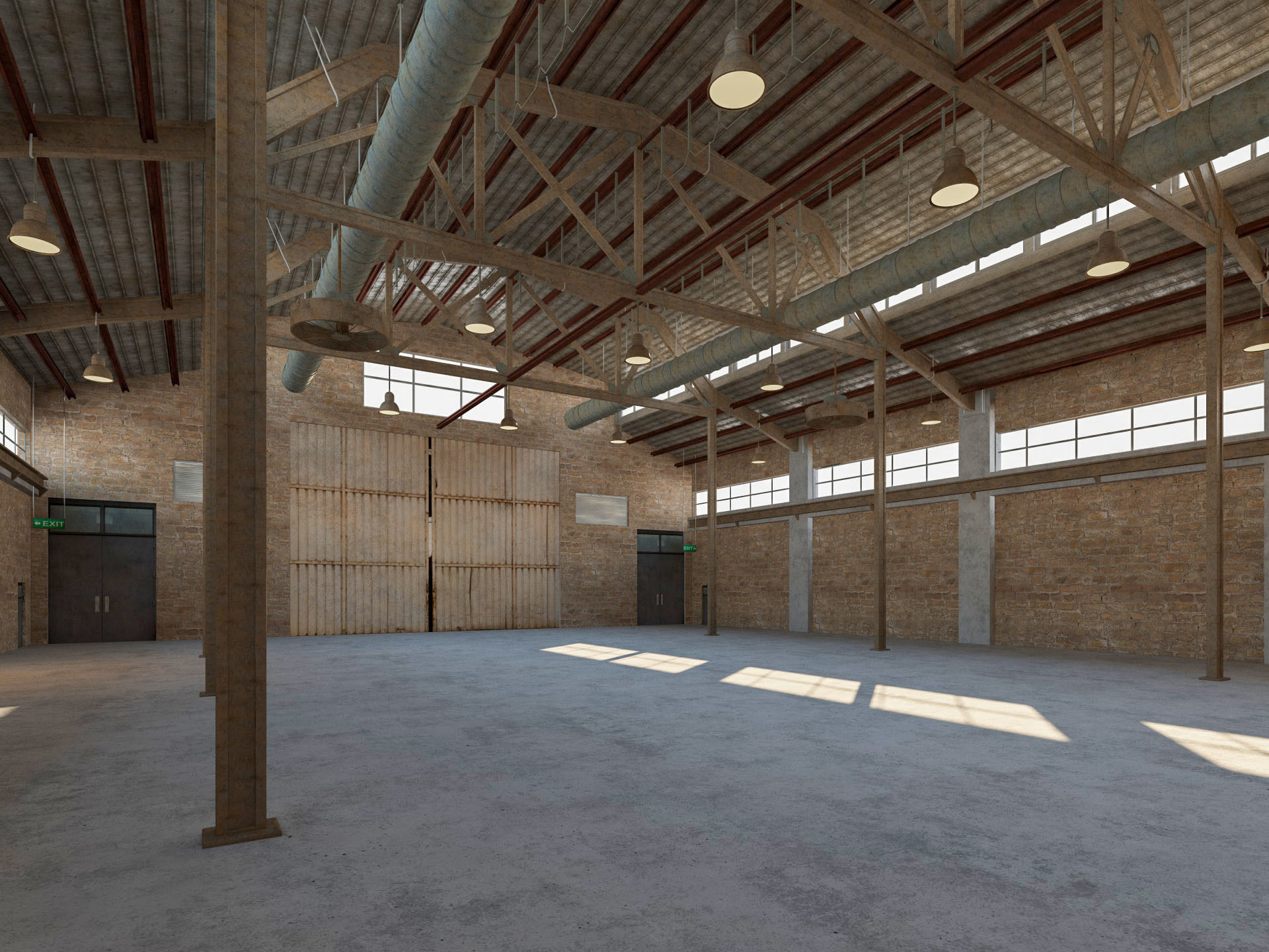 Warehouse Old interior and exterior 3D model_2