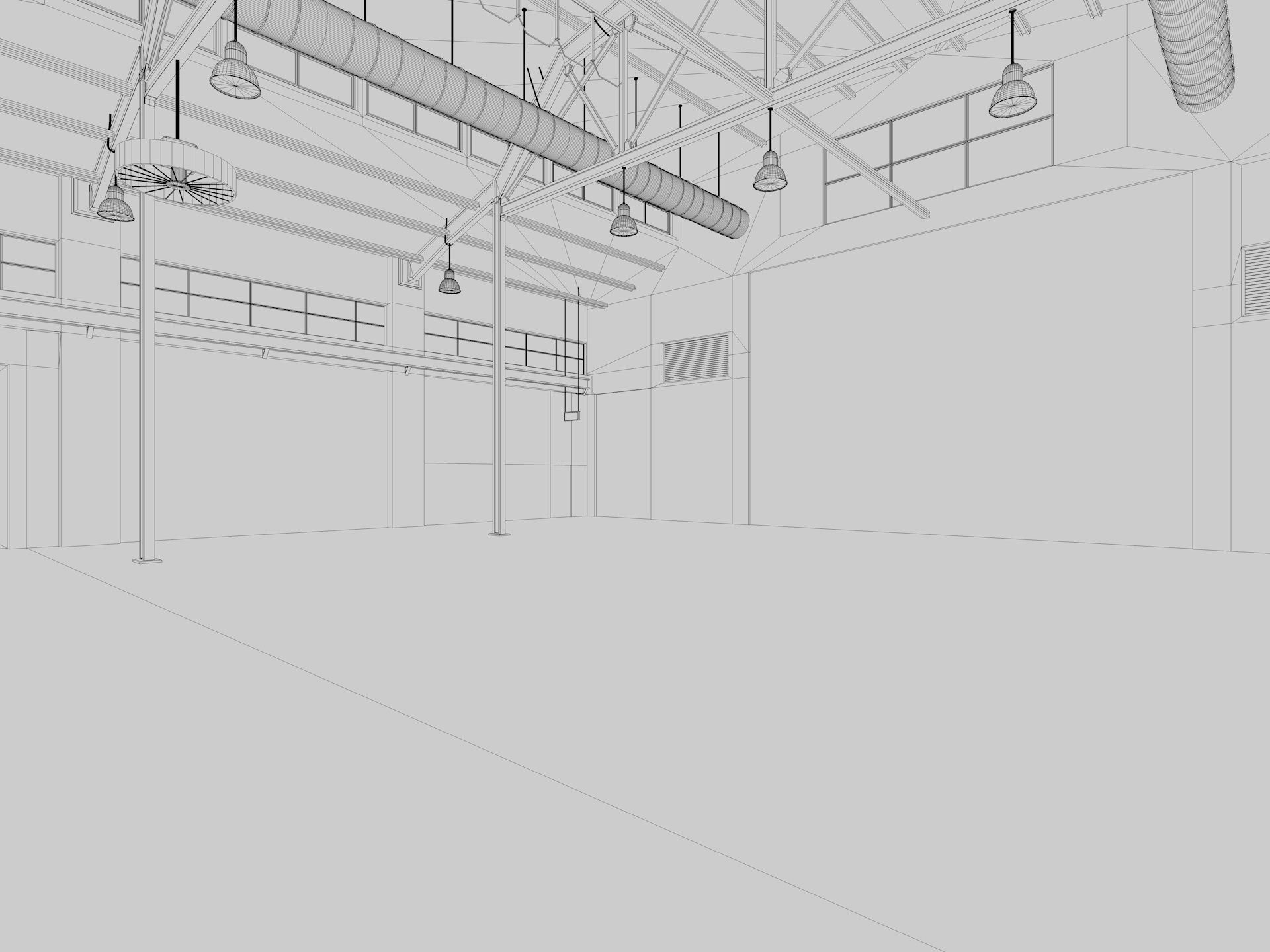 Warehouse Old interior and exterior 3D model_20