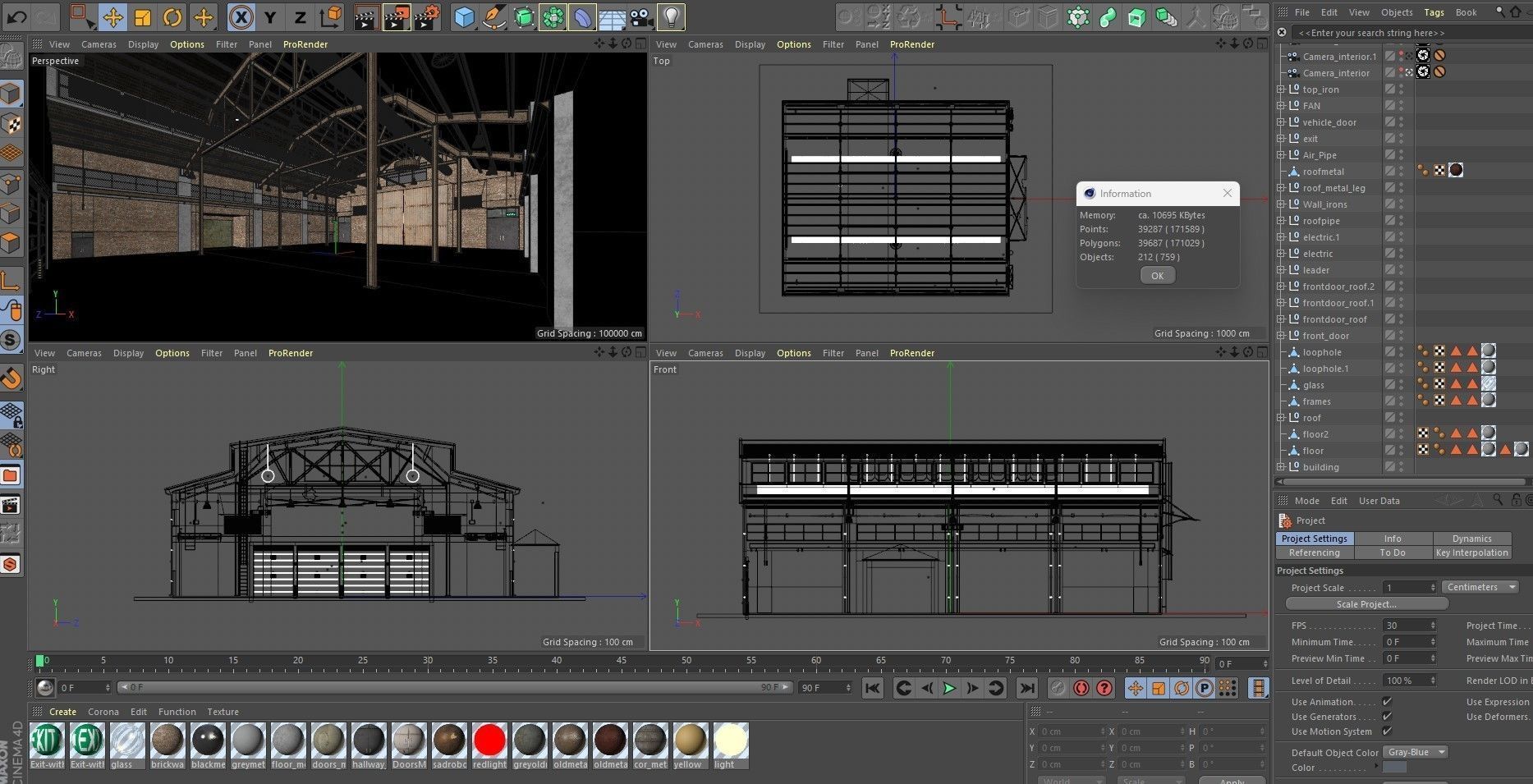 Warehouse Old interior and exterior 3D model_31