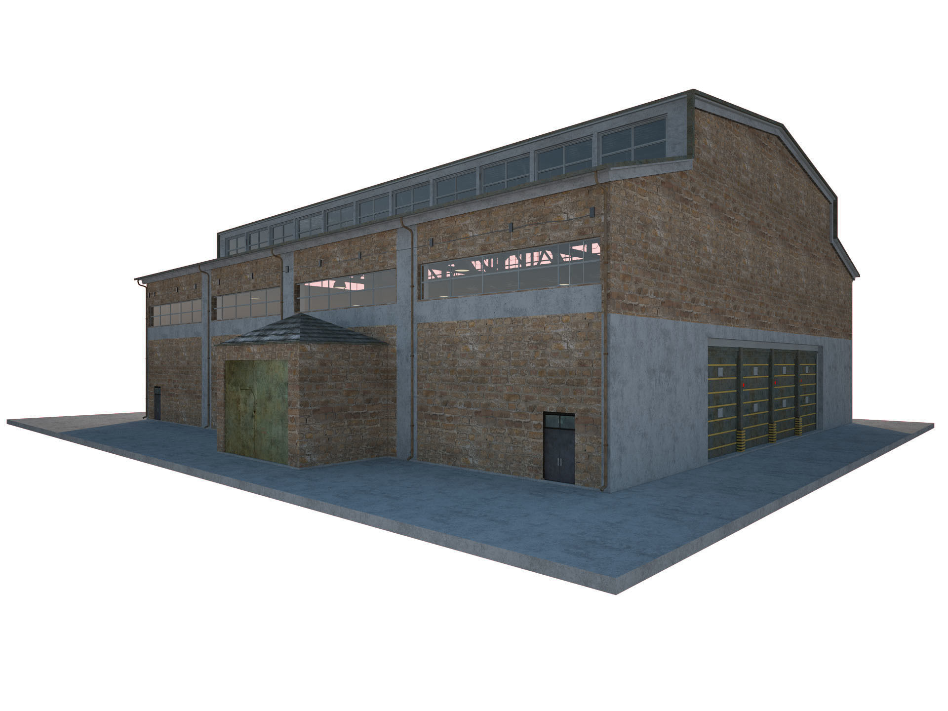 Warehouse Old interior and exterior 3D model_12