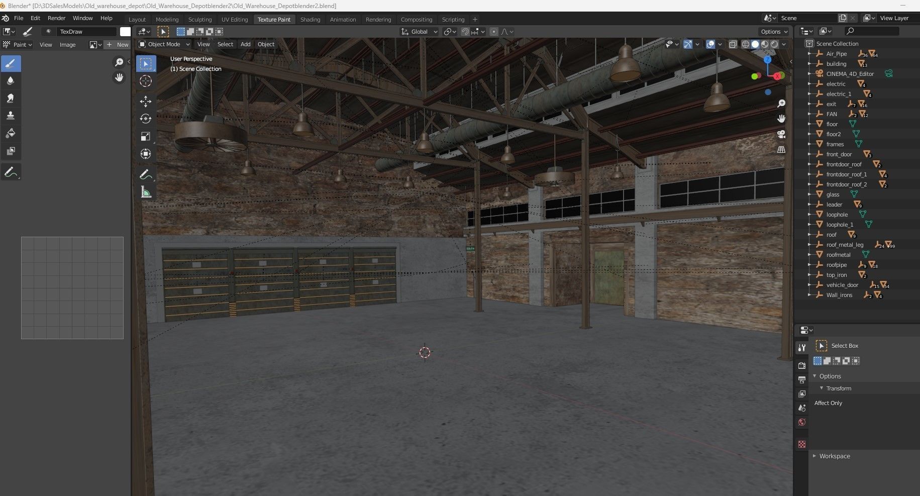 Warehouse Old interior and exterior 3D model_34