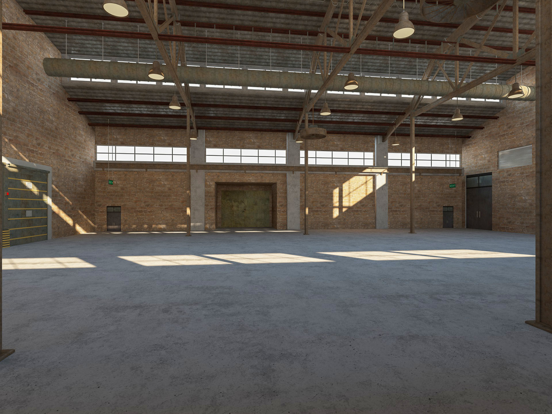 Warehouse Old interior and exterior 3D model_7