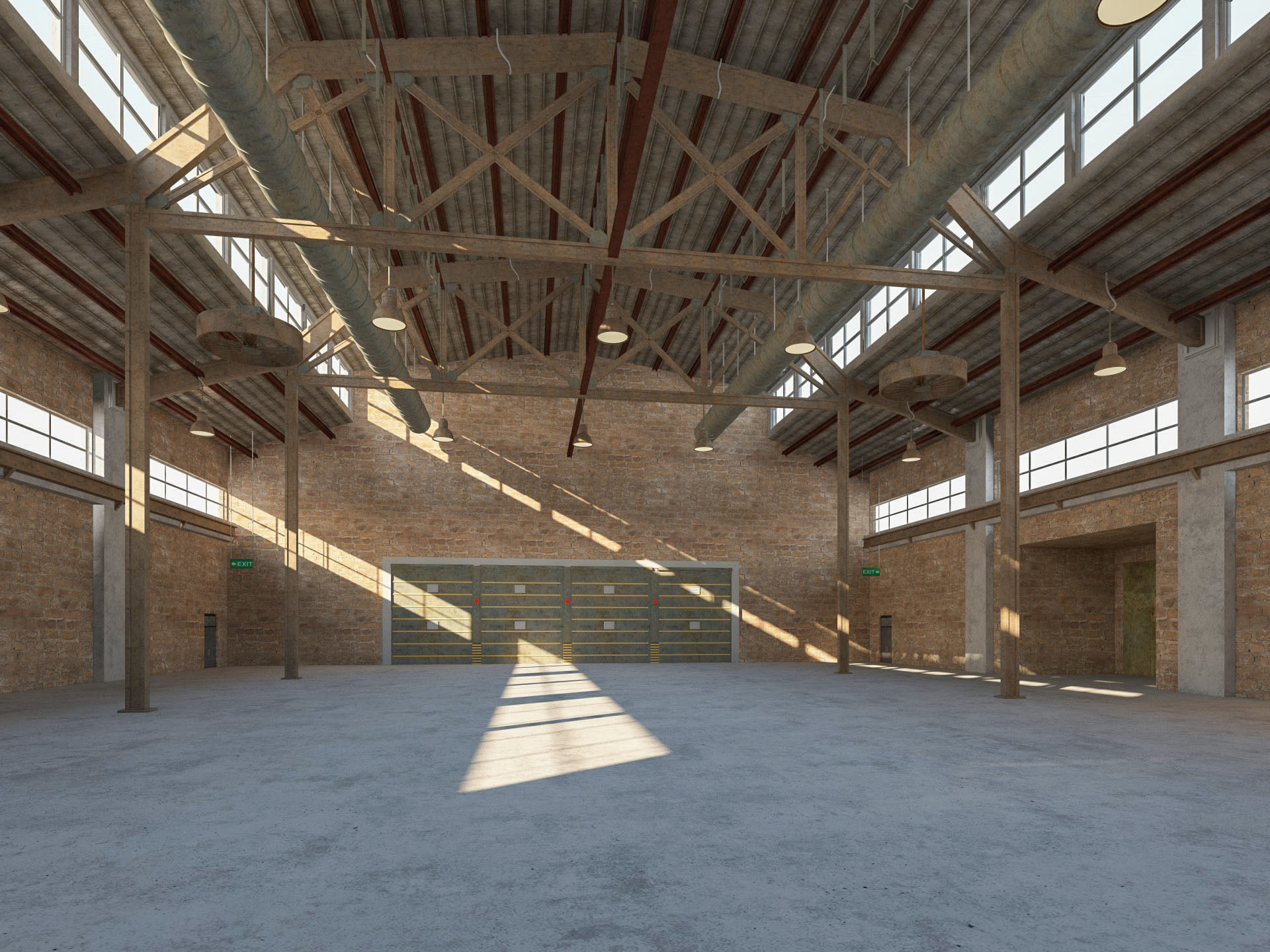 Warehouse Old interior and exterior 3D model_9