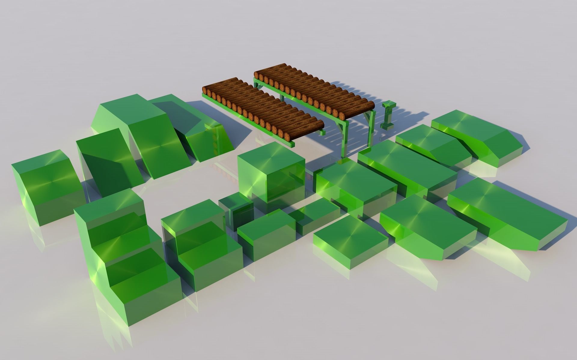 Pack of platforms Low-poly 3D model_8