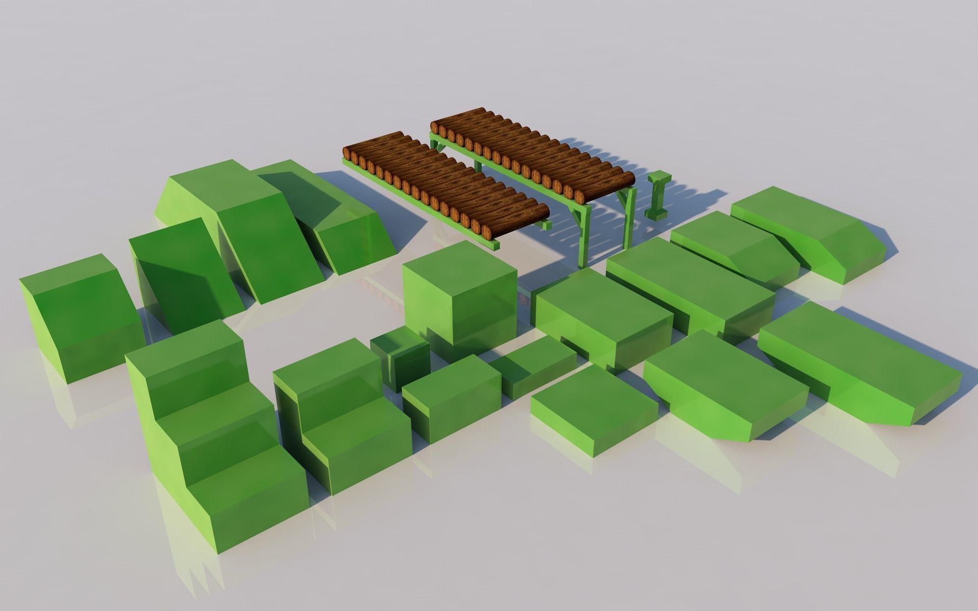 Pack of platforms Low-poly 3D model_3