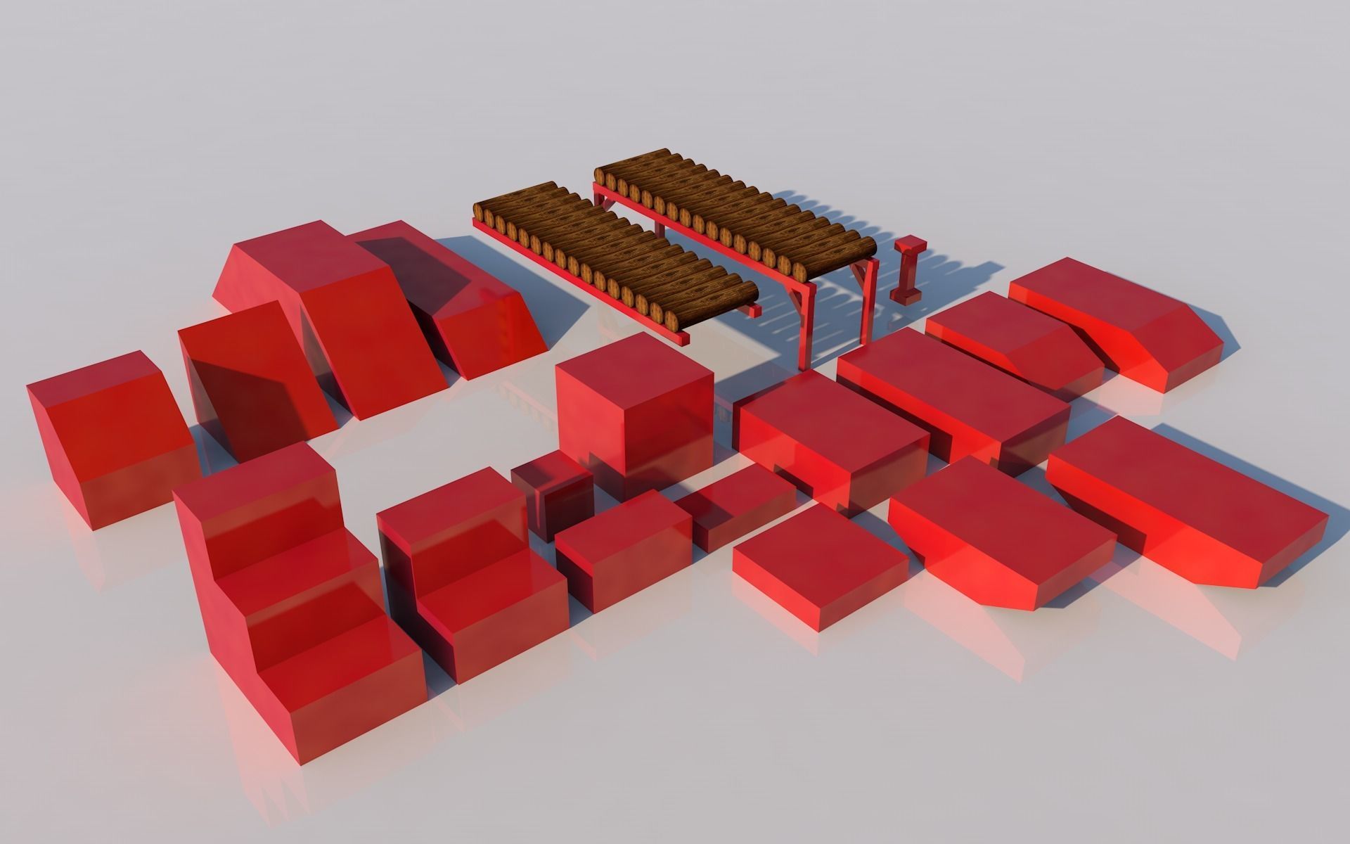 Pack of platforms Low-poly 3D model_13