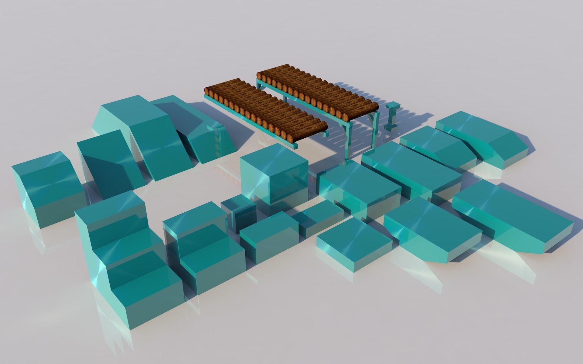Pack of platforms Low-poly 3D model_7