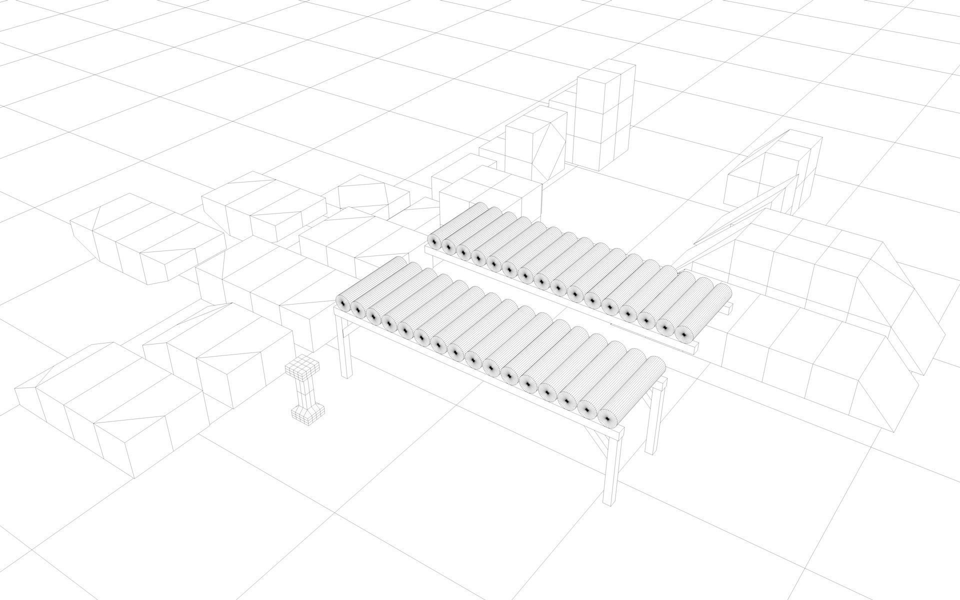 Pack of platforms Low-poly 3D model_16
