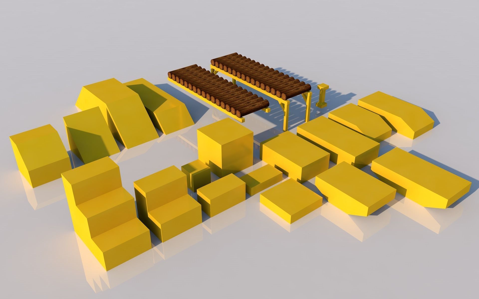 Pack of platforms Low-poly 3D model_11