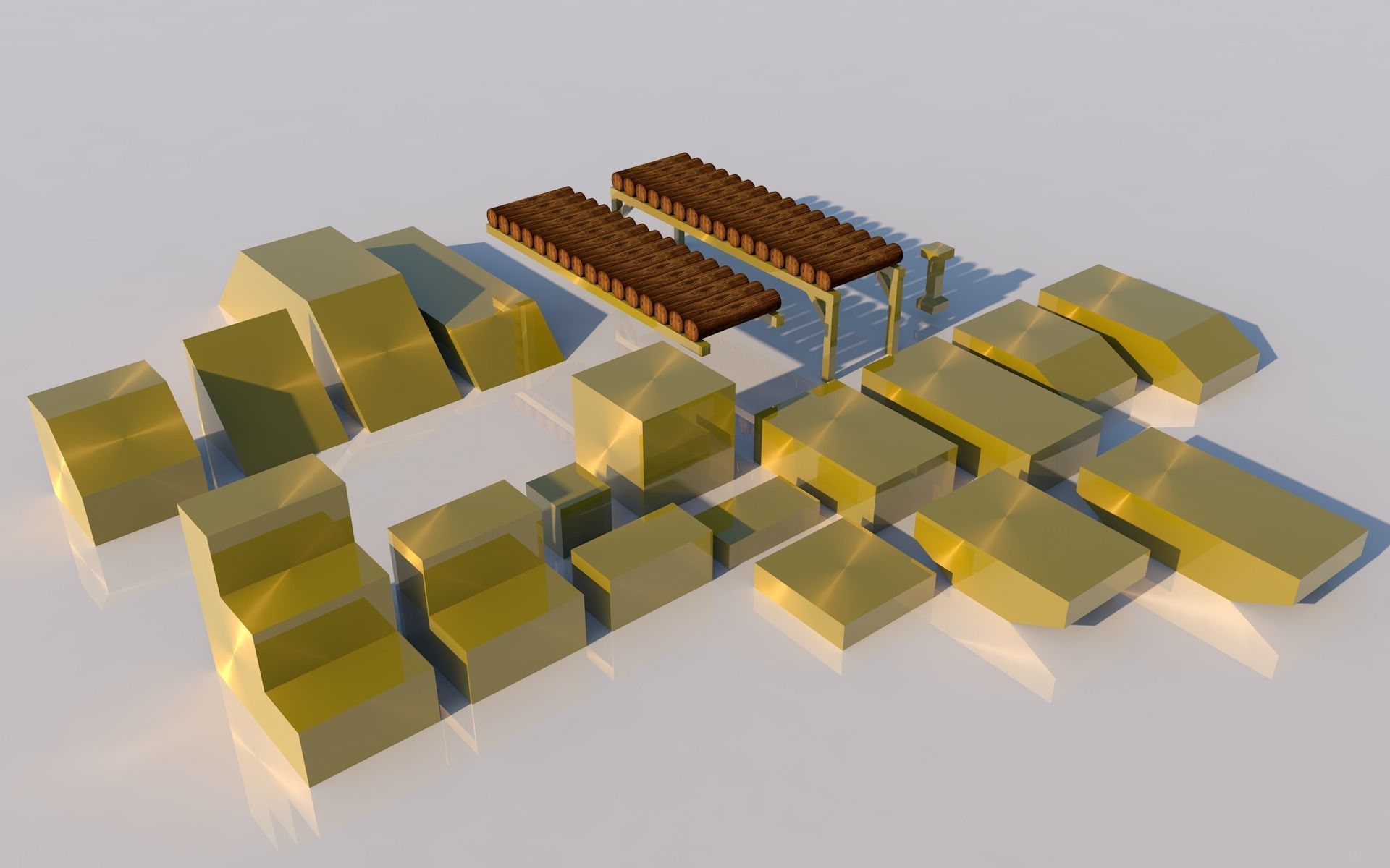 Pack of platforms Low-poly 3D model_9