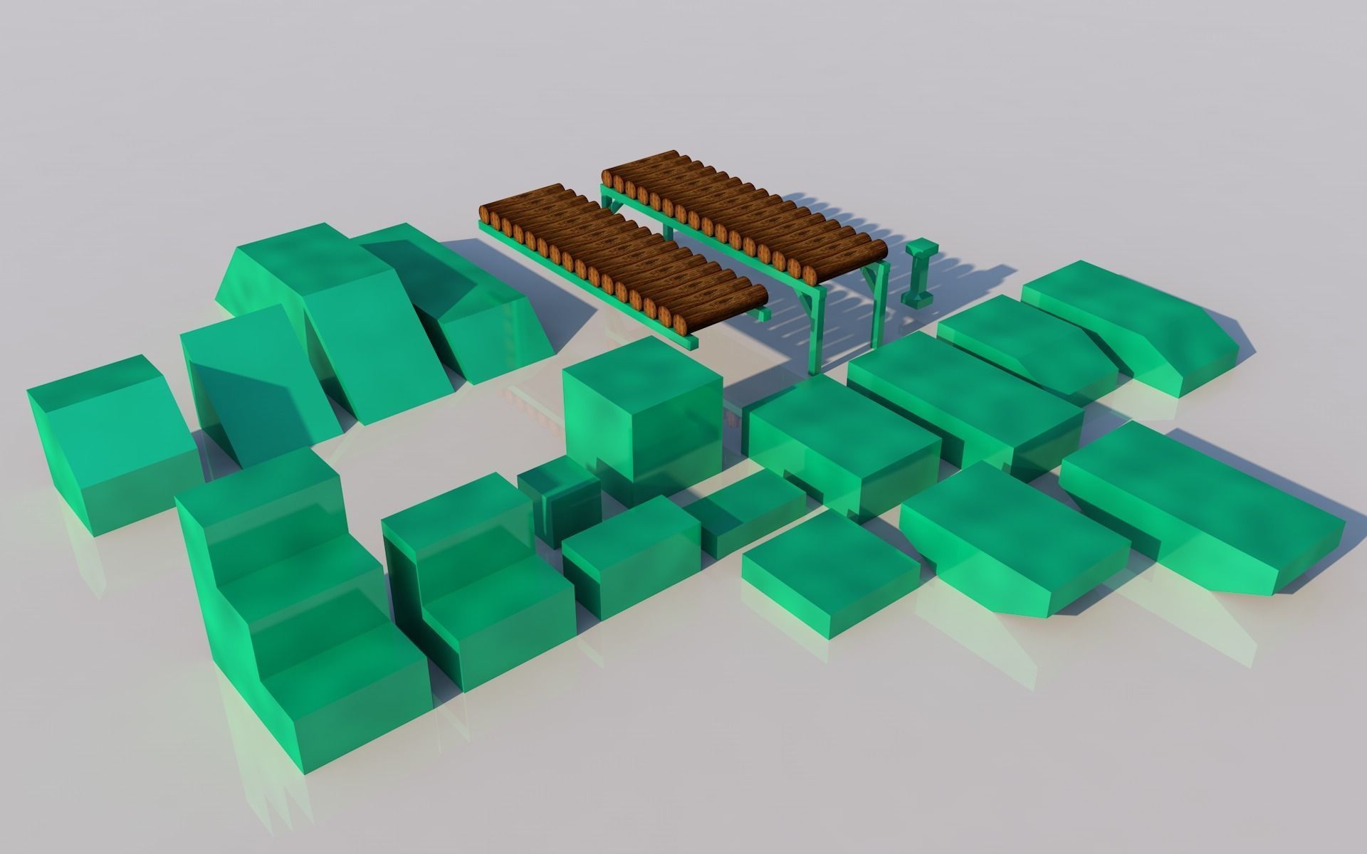 Pack of platforms Low-poly 3D model_14