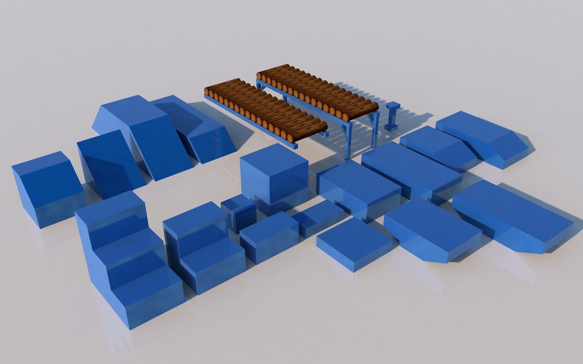 Pack of platforms Low-poly 3D model_12