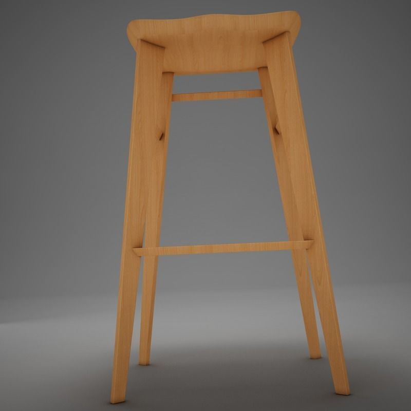 Modern kitchen chair 3D model_6