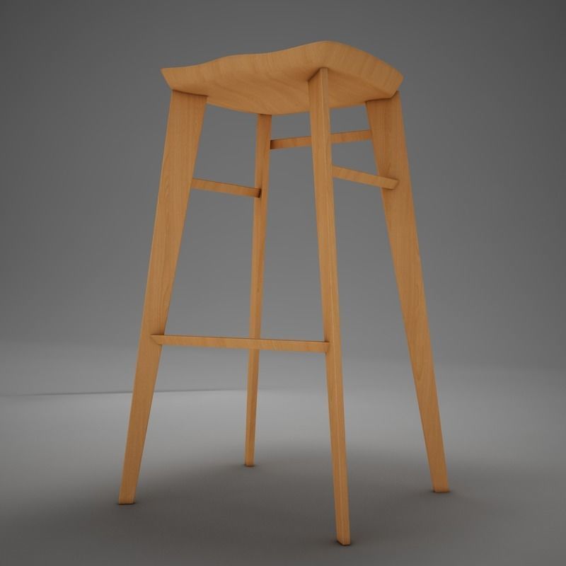 Modern kitchen chair 3D model_8