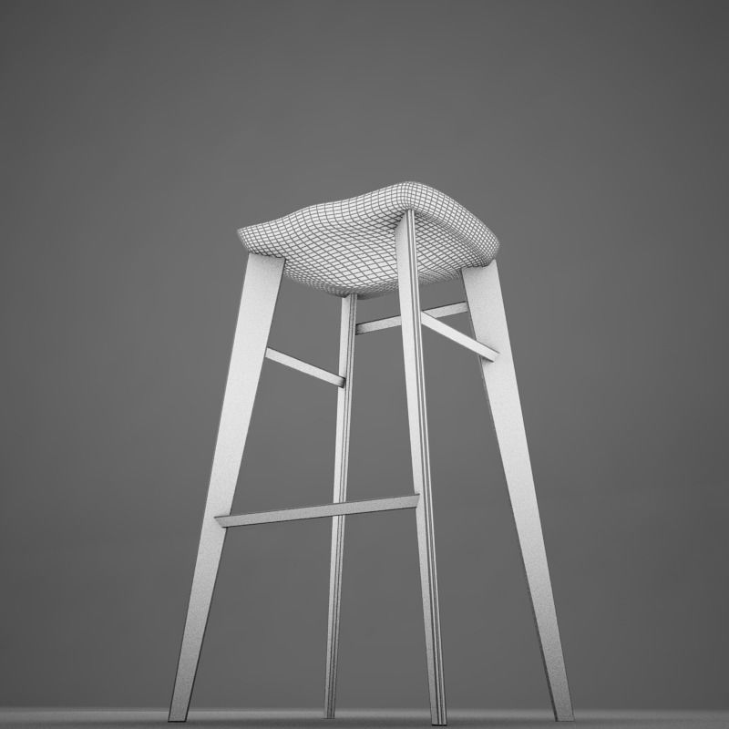 Modern kitchen chair 3D model_11