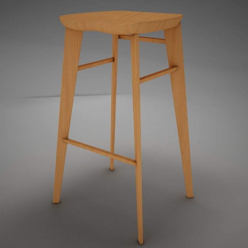 Modern kitchen chair 3D model_5