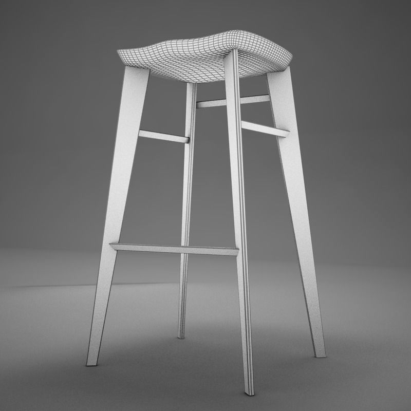 Modern kitchen chair 3D model_14