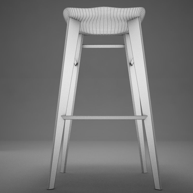 Modern kitchen chair 3D model_12