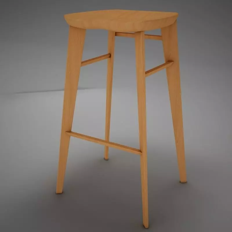 Modern kitchen chair 3D model_0