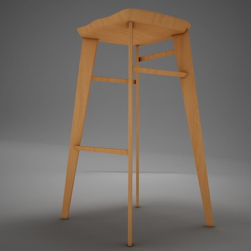 Modern kitchen chair 3D model_1