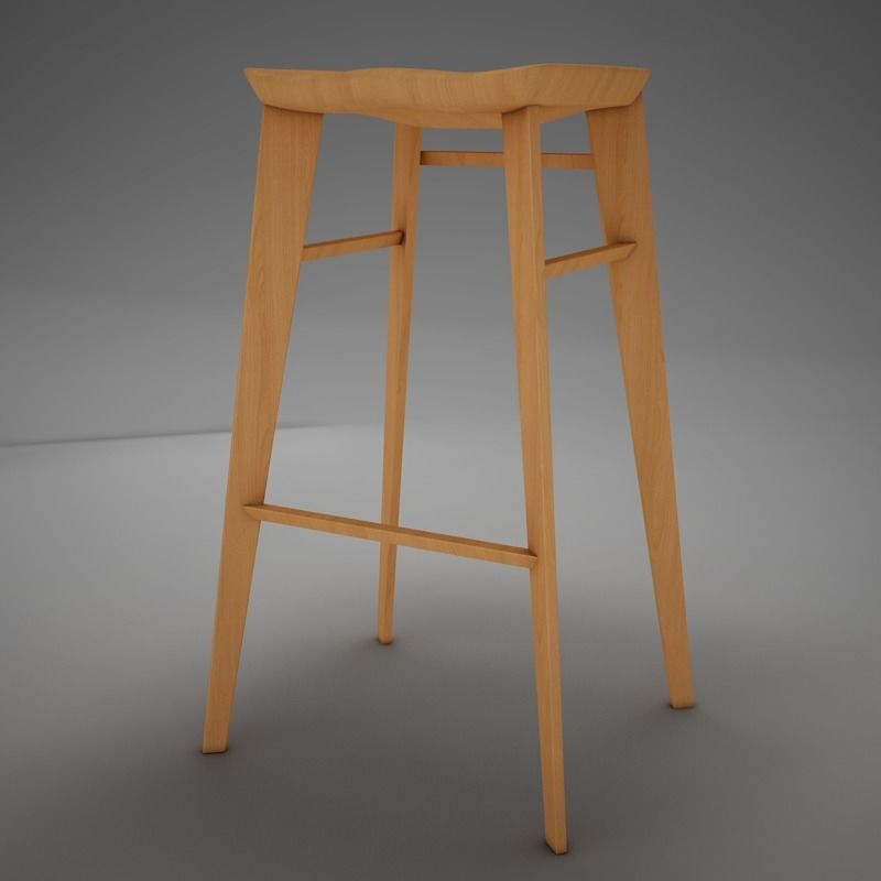 Modern kitchen chair 3D model_3