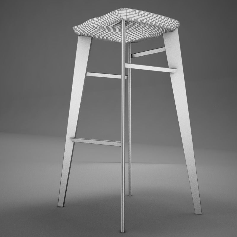 Modern kitchen chair 3D model_10