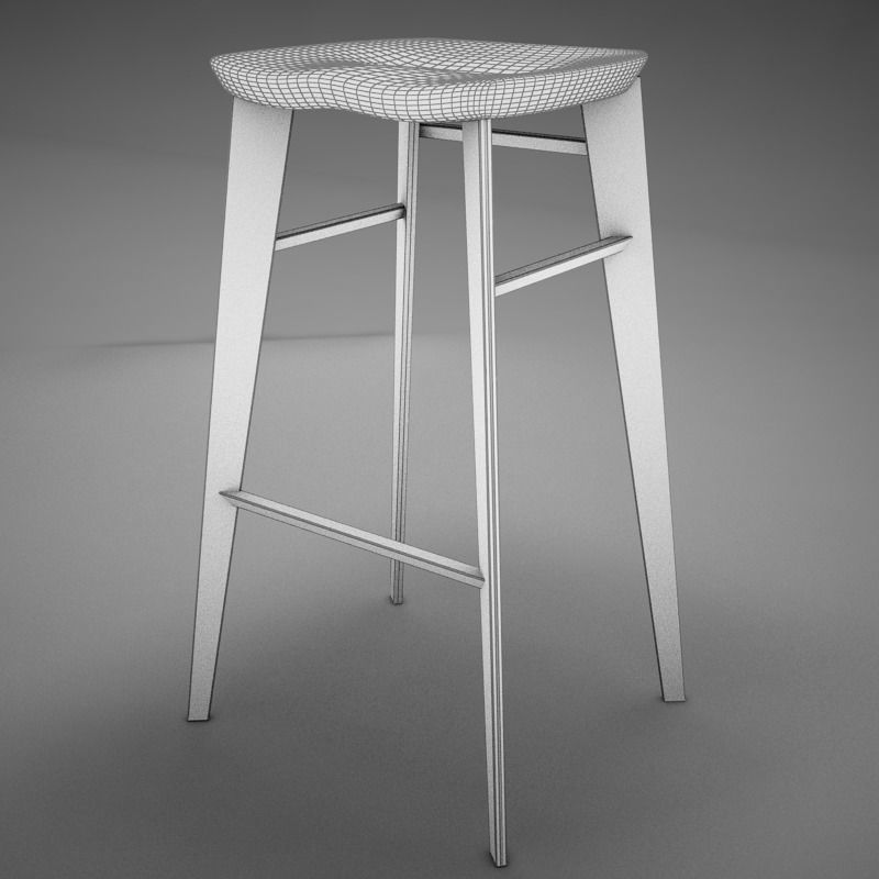 Modern kitchen chair 3D model_17