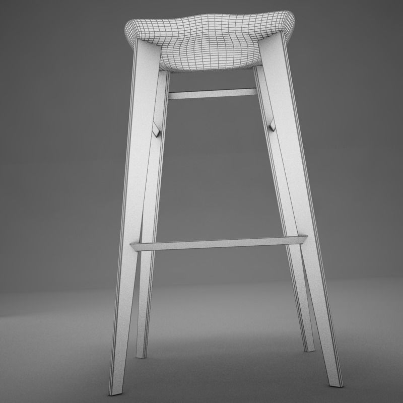 Modern kitchen chair 3D model_18