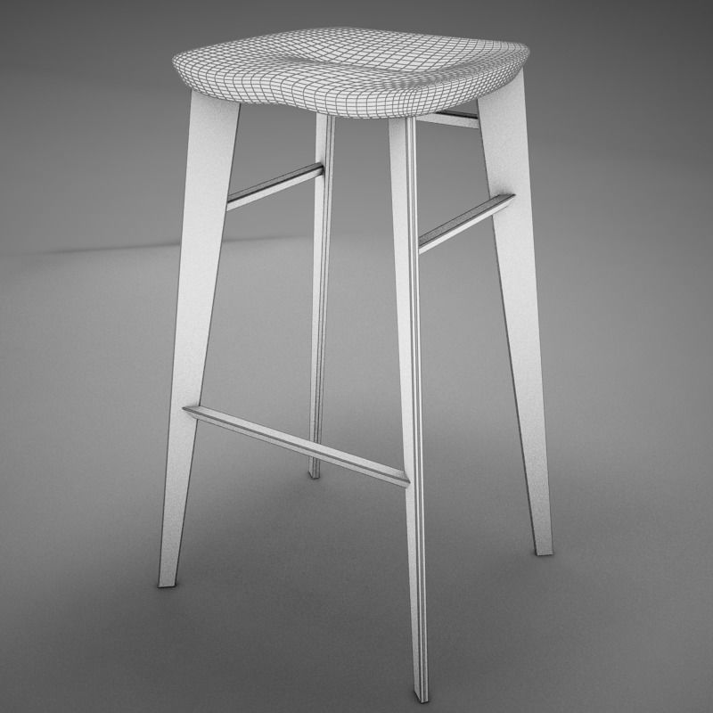 Modern kitchen chair 3D model_9