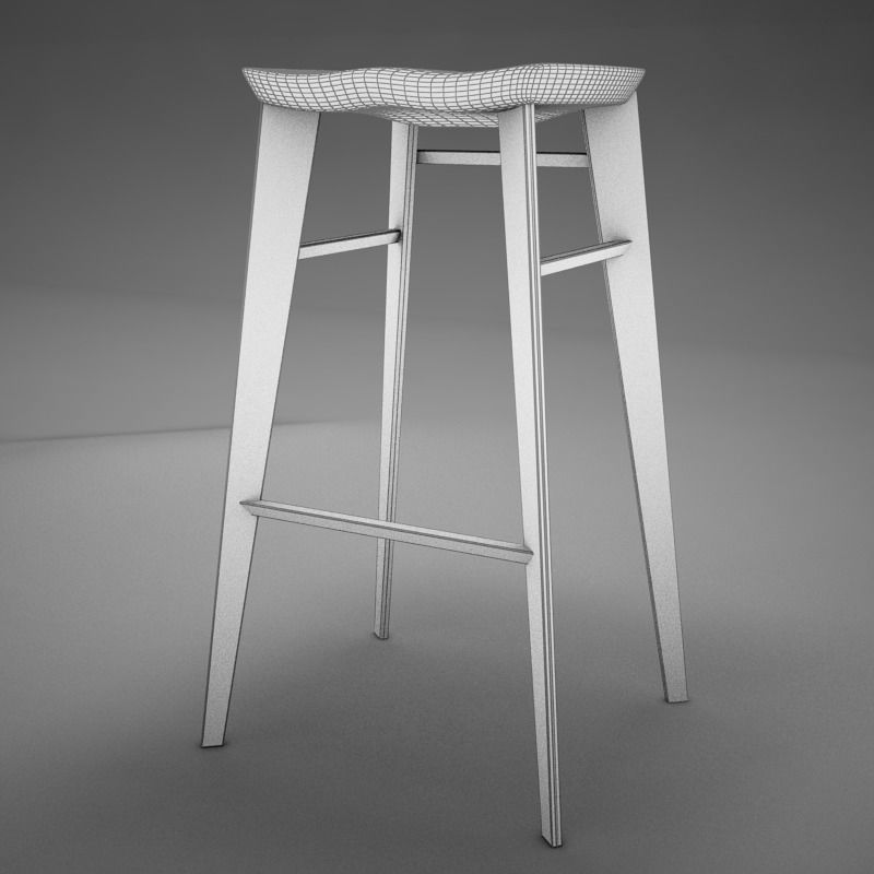 Modern kitchen chair 3D model_13