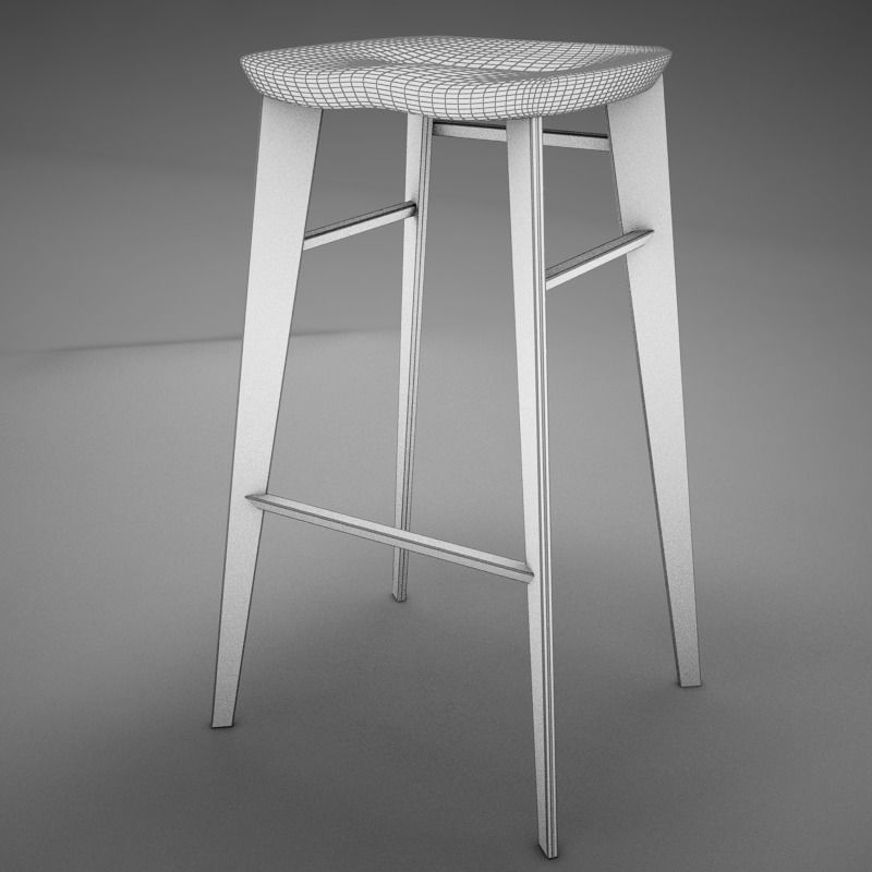 Modern kitchen chair 3D model_15