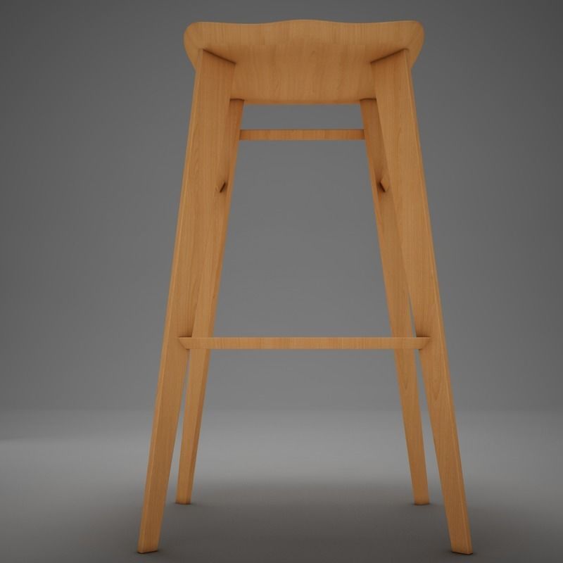 Modern kitchen chair 3D model_7