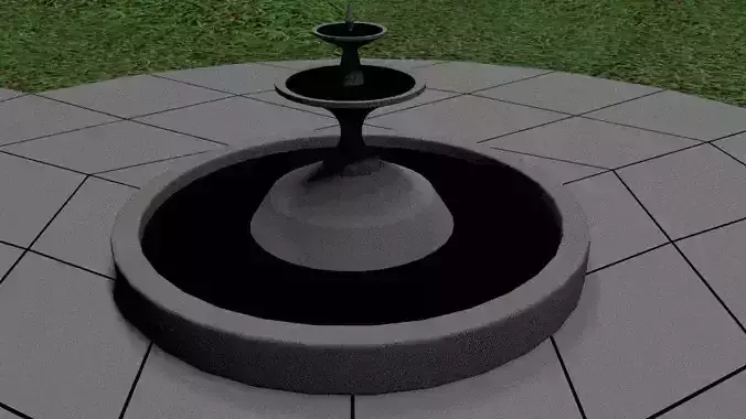 Simple Fountain Low-poly 3D model