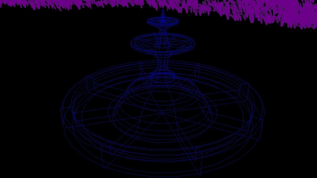 Simple Fountain Low-poly 3D model_1