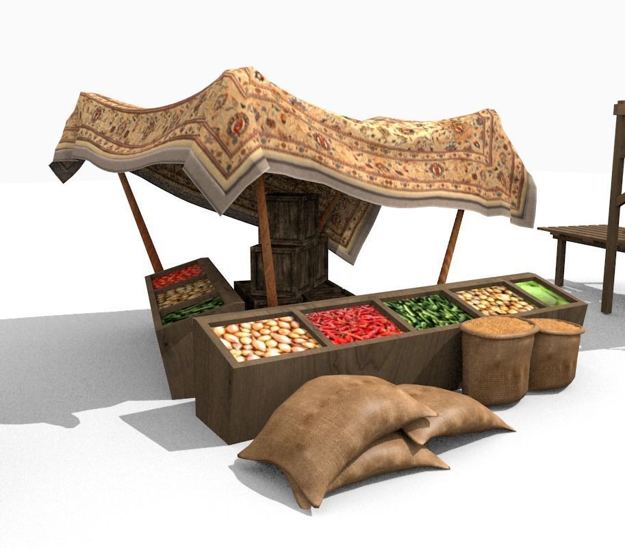 ancient market 3D model_7