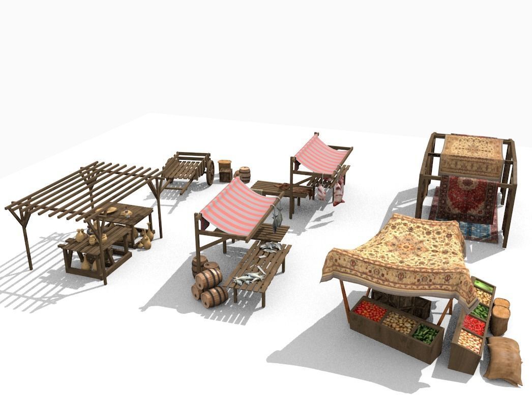 ancient market 3D model_1