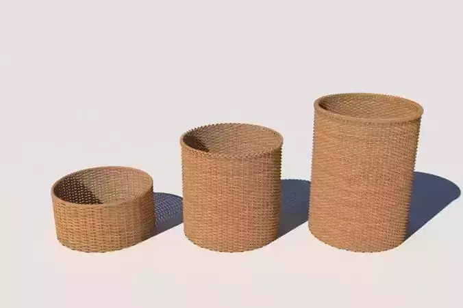 Basket B three wicker baskets