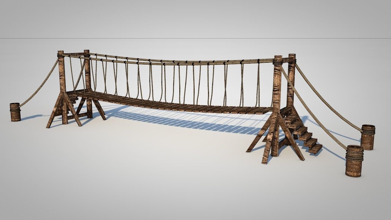 Rope Bridge free 3D model | CGTrader