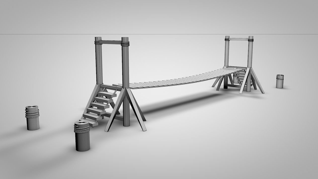 Rope Bridge free 3D model | CGTrader