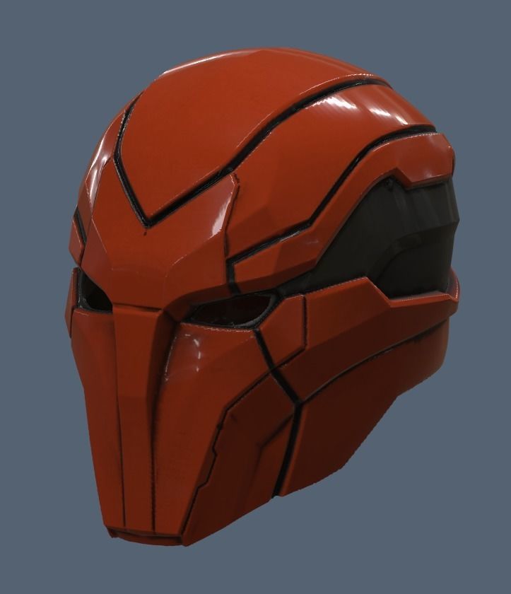 Red Hood Injustice 2 Helmet 3D print model_1